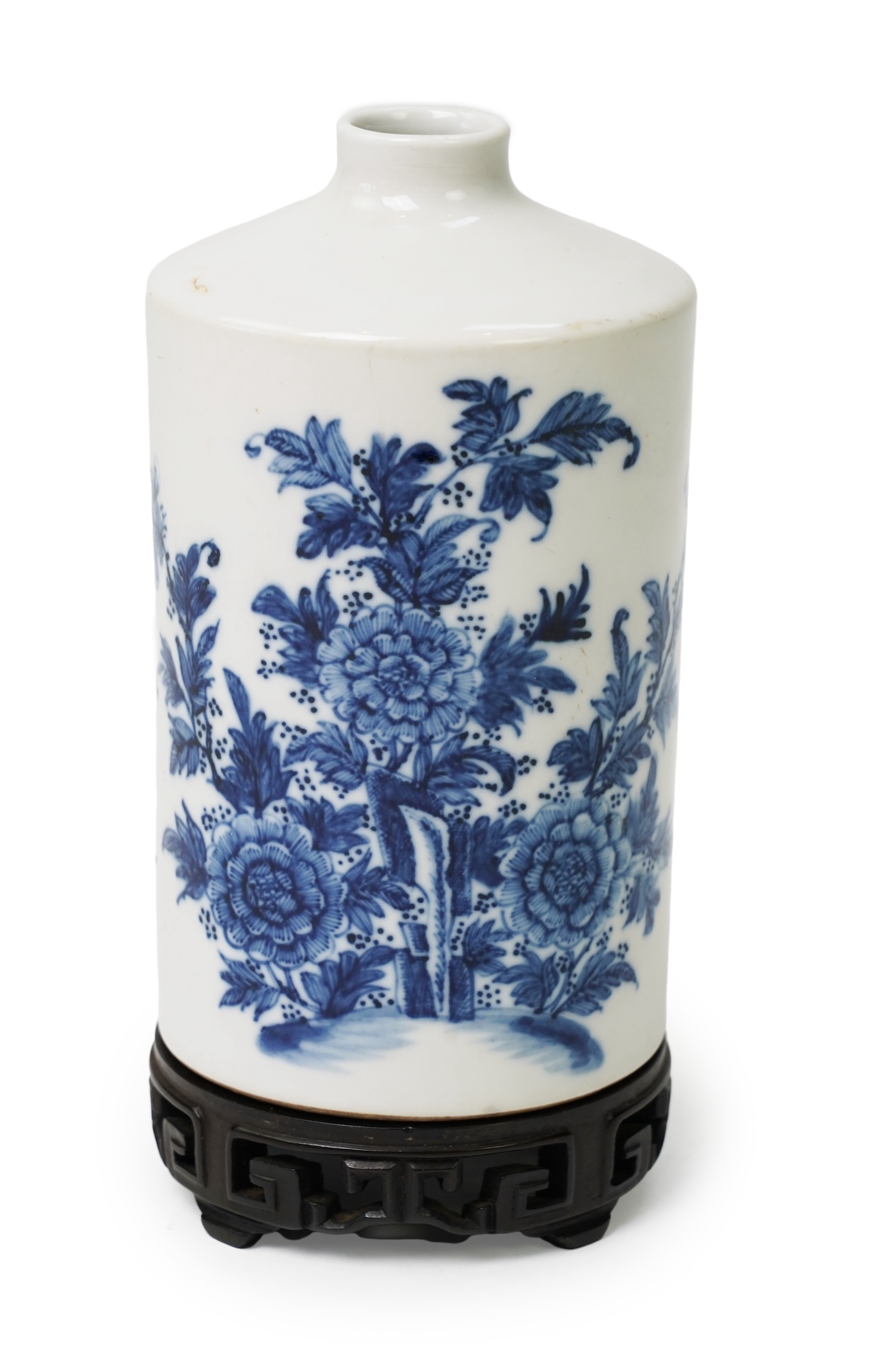 An unusual shape Chinese blue and white vase, 18th/19th century